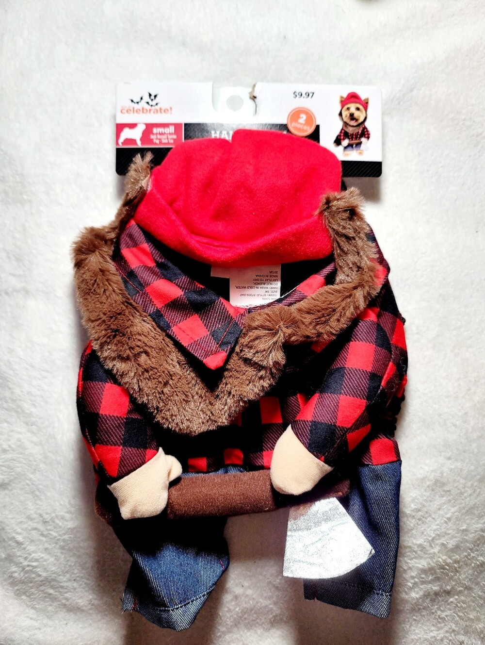 Lumberjack Dog/ Cat Halloween Costume XS